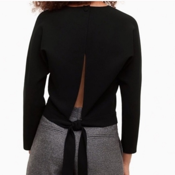 [Worn Once] Aritzia Wilfred Laon Open Back Long Sleeve Blouse Black Size S - Picture 2 of 4
